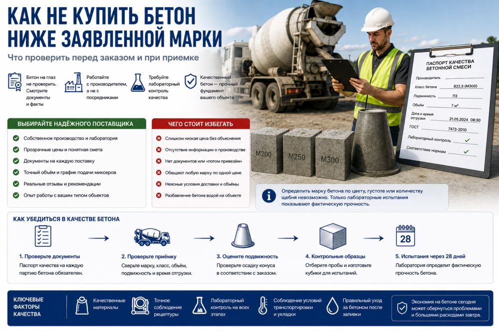 Как не купить бетон ниже заявленной марки: что проверить перед заказом