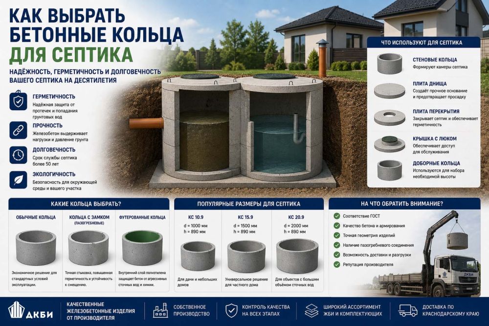 Как выбрать бетонные кольца для септика: подробное руководство